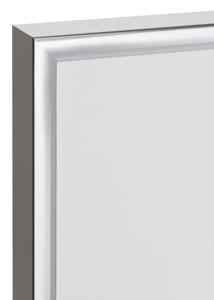 Ram med passepartou Kader Poster Frame Aluminium Zilver 70x100 cm - Passe-partout Zwart 24x36 inches