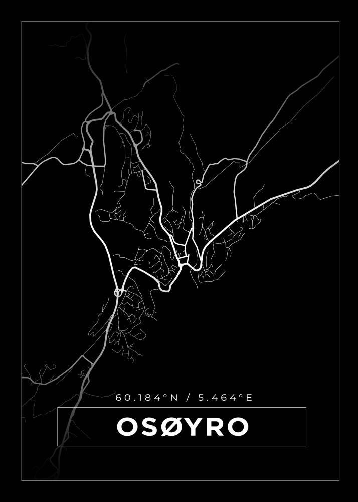 Bildverkstad Map - Osøyro - Black Poster