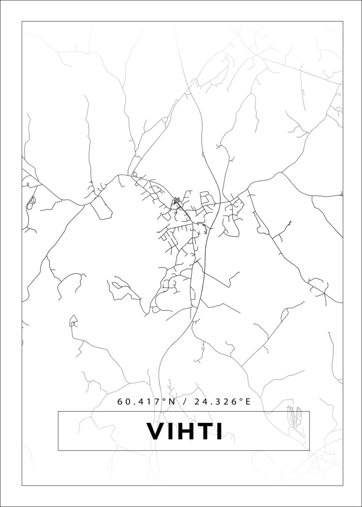Bildverkstad Map - Vihti - White Poster