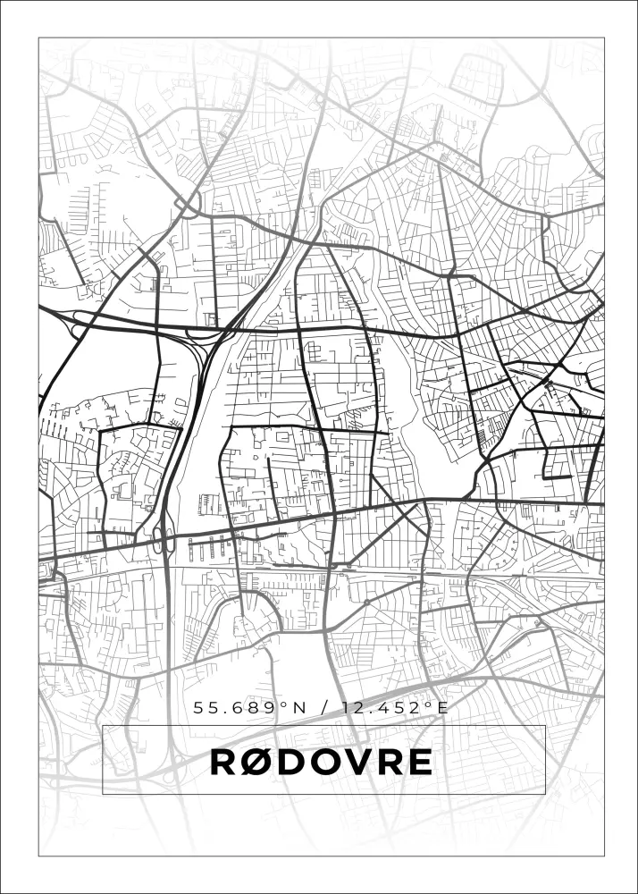 Bildverkstad Map - Rødovre - White Poster