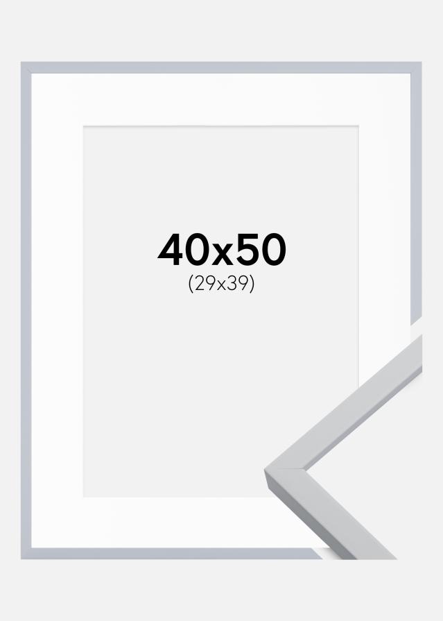 Ram med passepartou Kader Oslo Wit 40x50 cm - Passe-partout Wit 30x40 cm