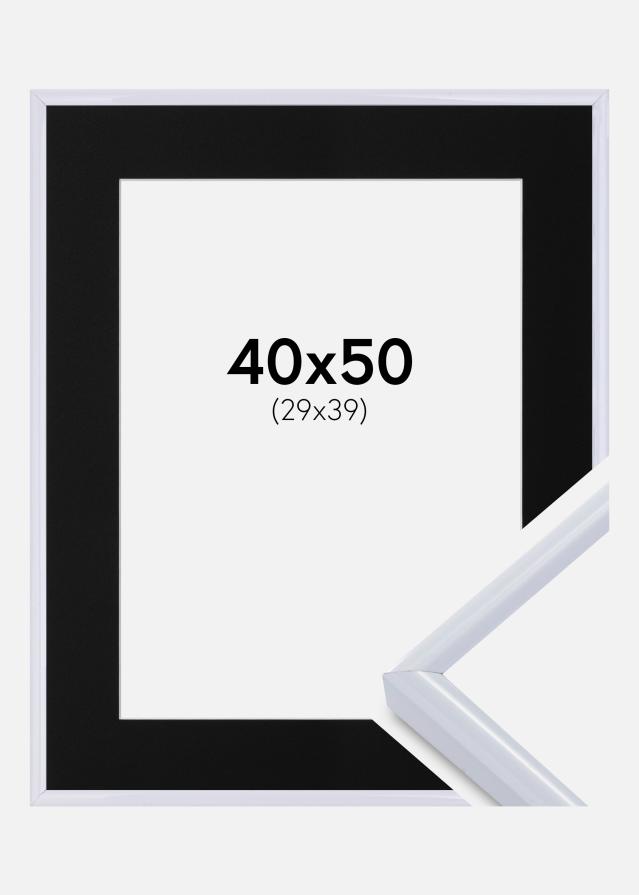 Ram med passepartou Kader Victoria Wit 40x50 cm - Passe-partout Zwart 30x40 cm