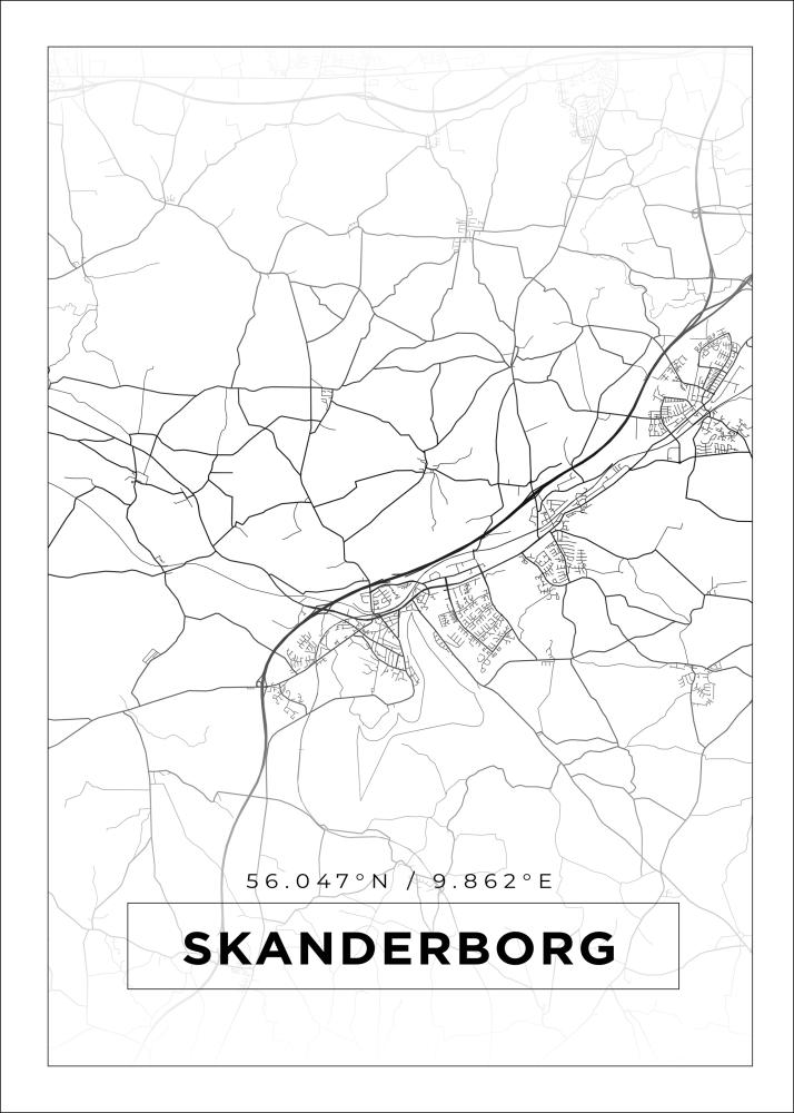 Bildverkstad Map - Skanderborg - White Poster