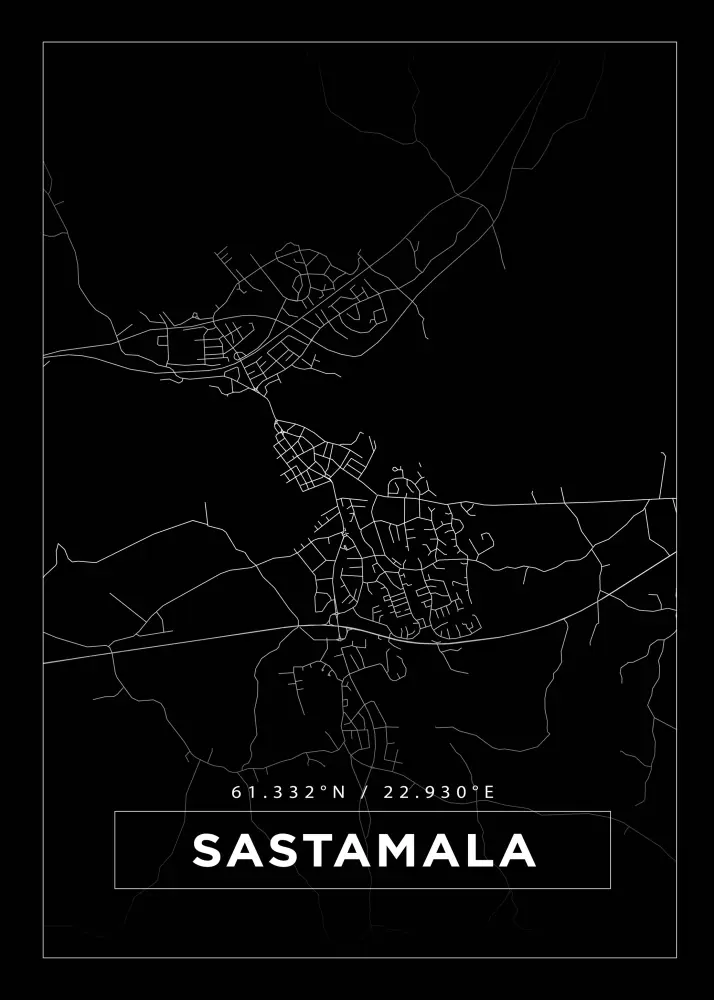 Bildverkstad Map - Sastamala - Black Poster