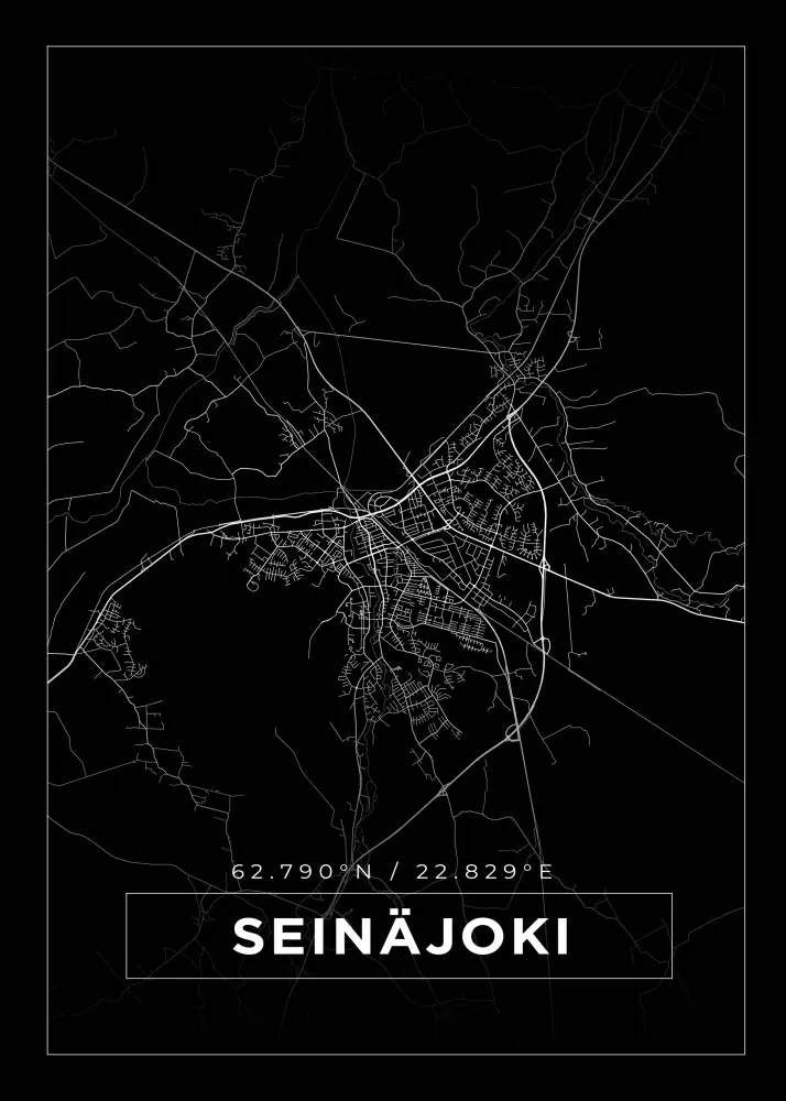 Bildverkstad Map - Seinäjoki - Black Poster