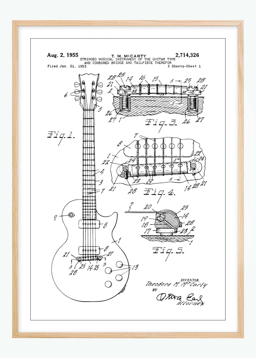 Product Image for Patenttekening - Elektrische gitaar I Poster (30x40 cm)
