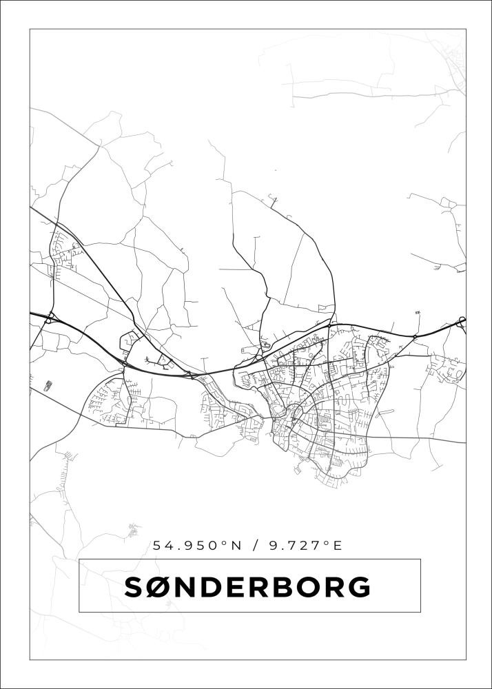 Bildverkstad Map - Sønderborg - White Poster