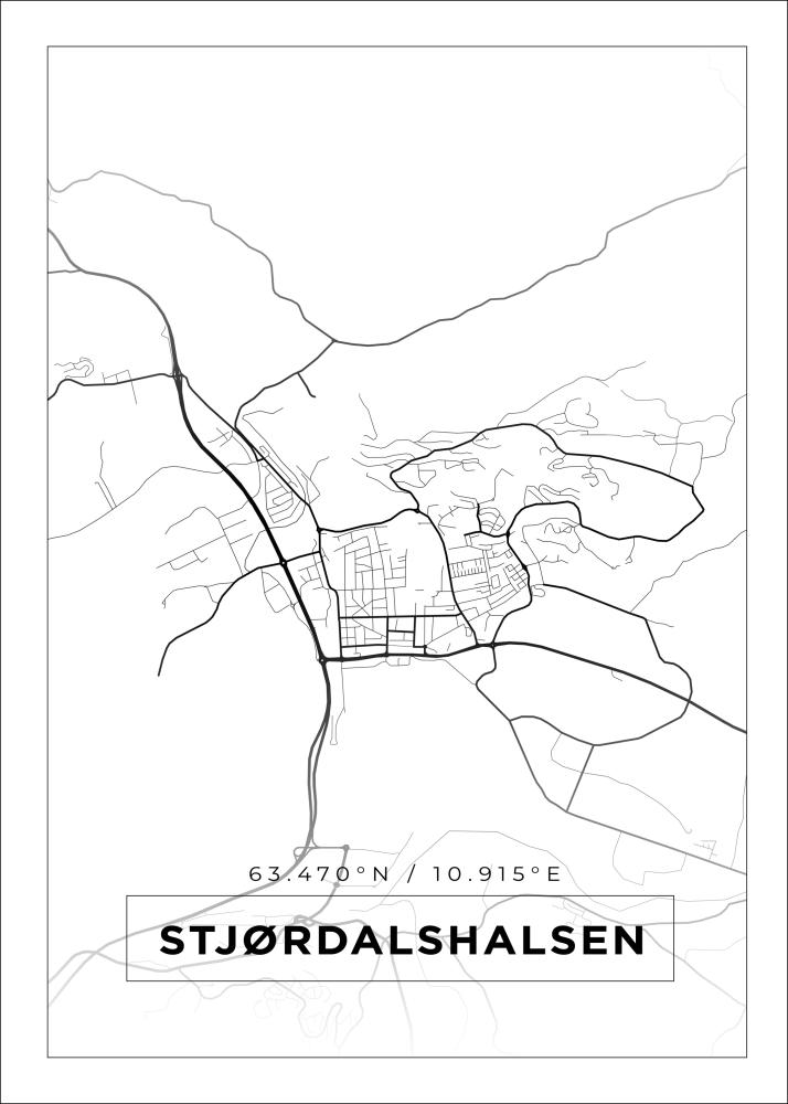 Bildverkstad Map - Stjørdalshalsen - White Poster