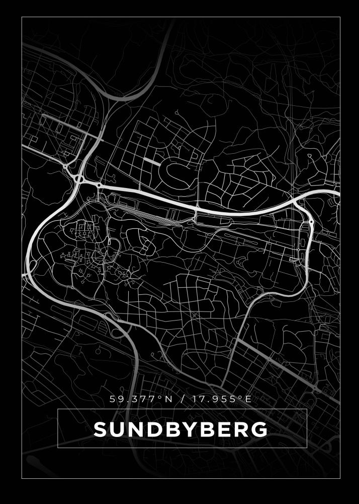 Bildverkstad Map - Sundbyberg - Black Poster