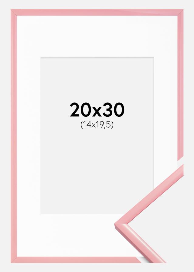 Ram med passepartou Kader New Lifestyle Roze 20x30 cm - Passe-partout Wit 15x21 cm (A5)