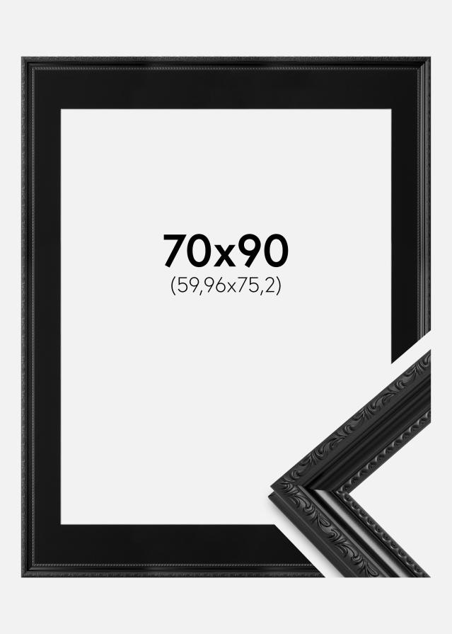 Ram med passepartou Kader Abisko Zwart 70x90 cm - Passe-partout Zwart 24x30 inches