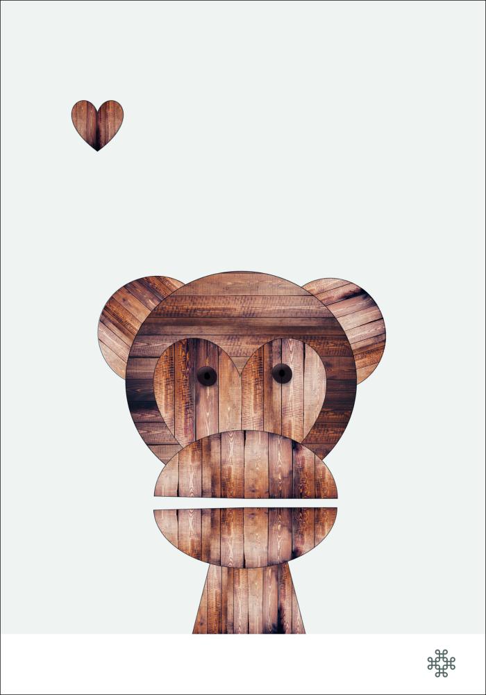 Bildverkstad Wood monkey Poster