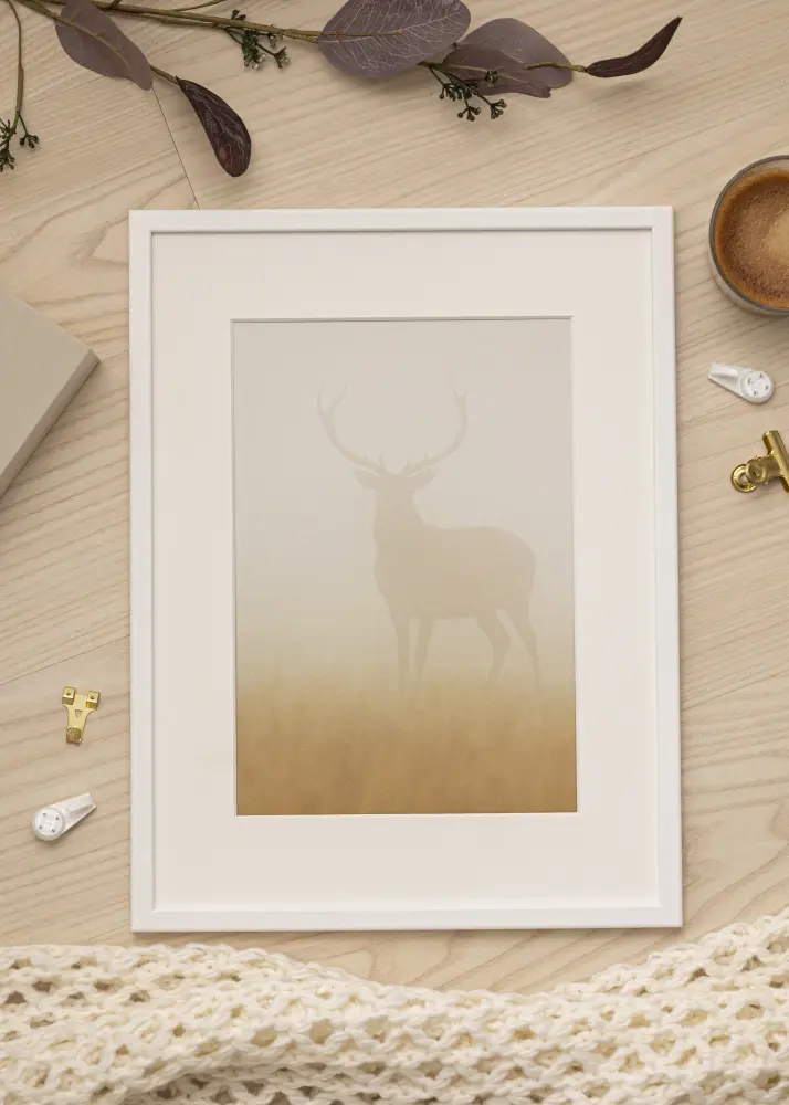 Ram med passepartou Kader Kaspar Wit 40x60 cm - Passe-partout Wit 30x50 cm