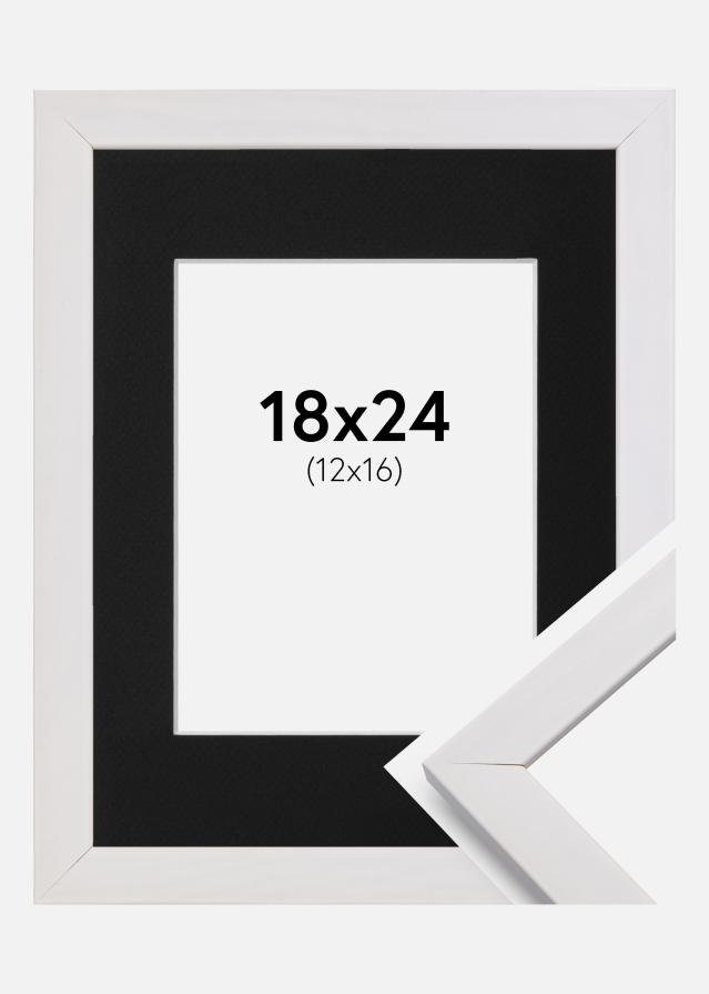 Ram med passepartou Kader Stilren Wit 18x24 cm - Passe-partout Zwart 13x17 cm