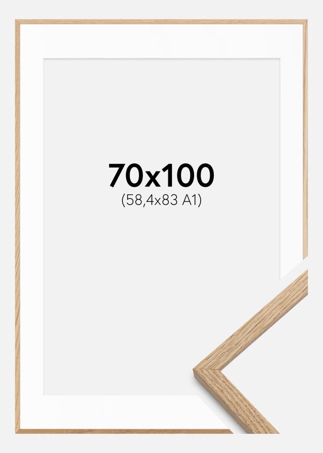 Ram med passepartou Kader Oslo Eiken 70x100 cm - Passe-partout Wit 59,4x84 cm (A1)