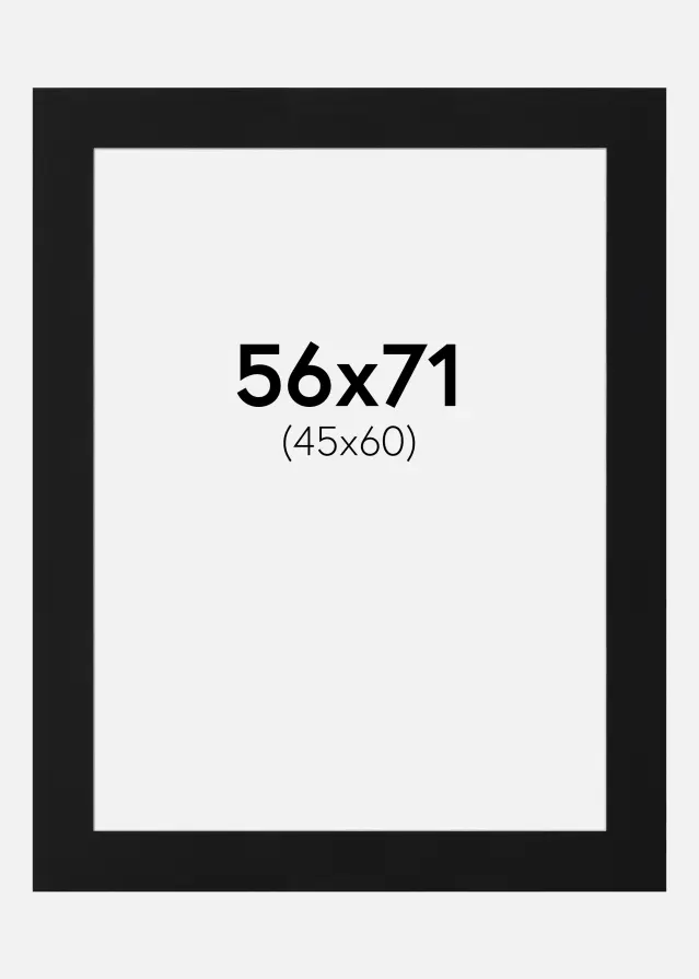 Artlink Passe-partout Zwart Standaard (Witte kern) 56x71 cm (45x60)