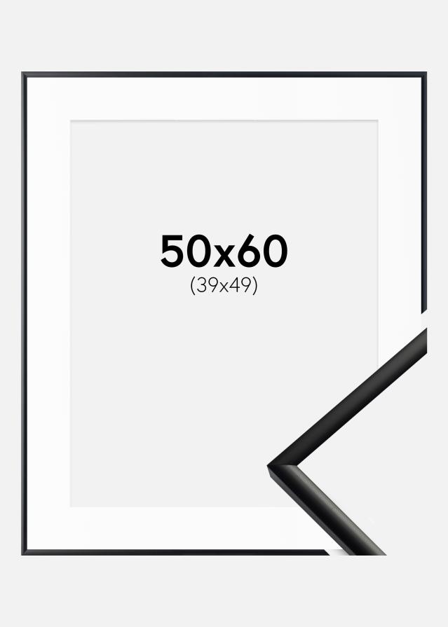 Ram med passepartou Kader New Lifestyle Mat Zwart 50x60 cm - Passe-partout Wit 40x50 cm