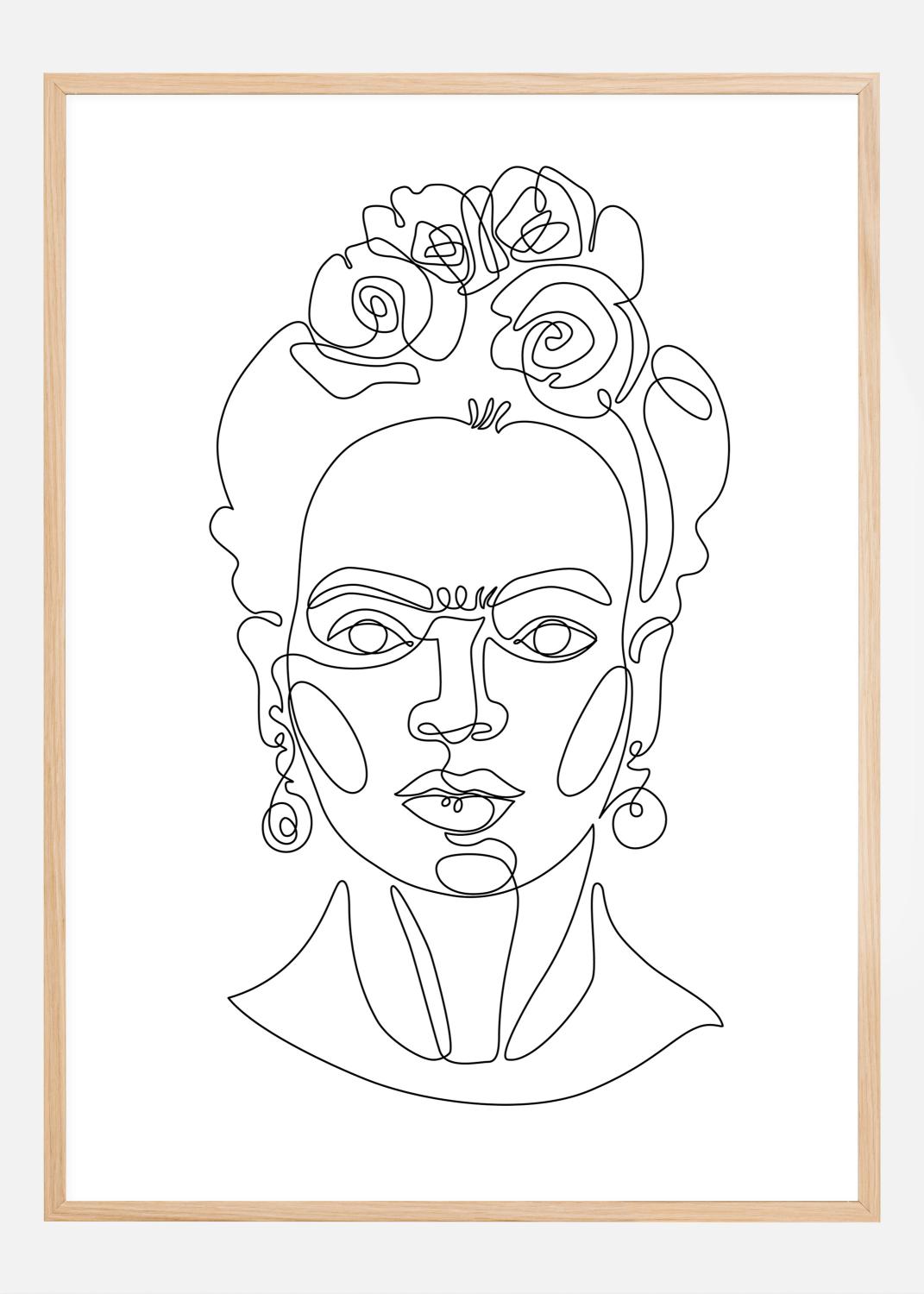 Product Image for Frida Kahlo - Thin Line Art Poster (70x100 cm)