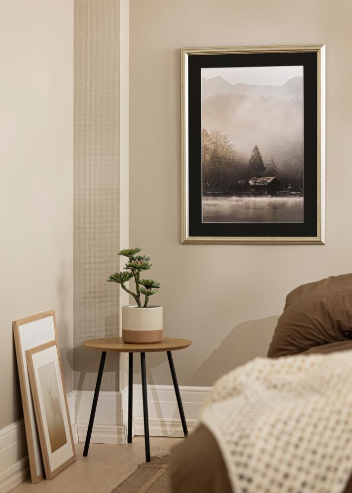 Ram med passepartou Kader Västkusten Zilver 70x100 cm - Passe-partout Zwart 62x93 cm