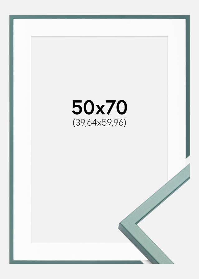 Ram med passepartou Kader E-Line Groen 50x70 cm - Passe-partout Wit 16x24 inches