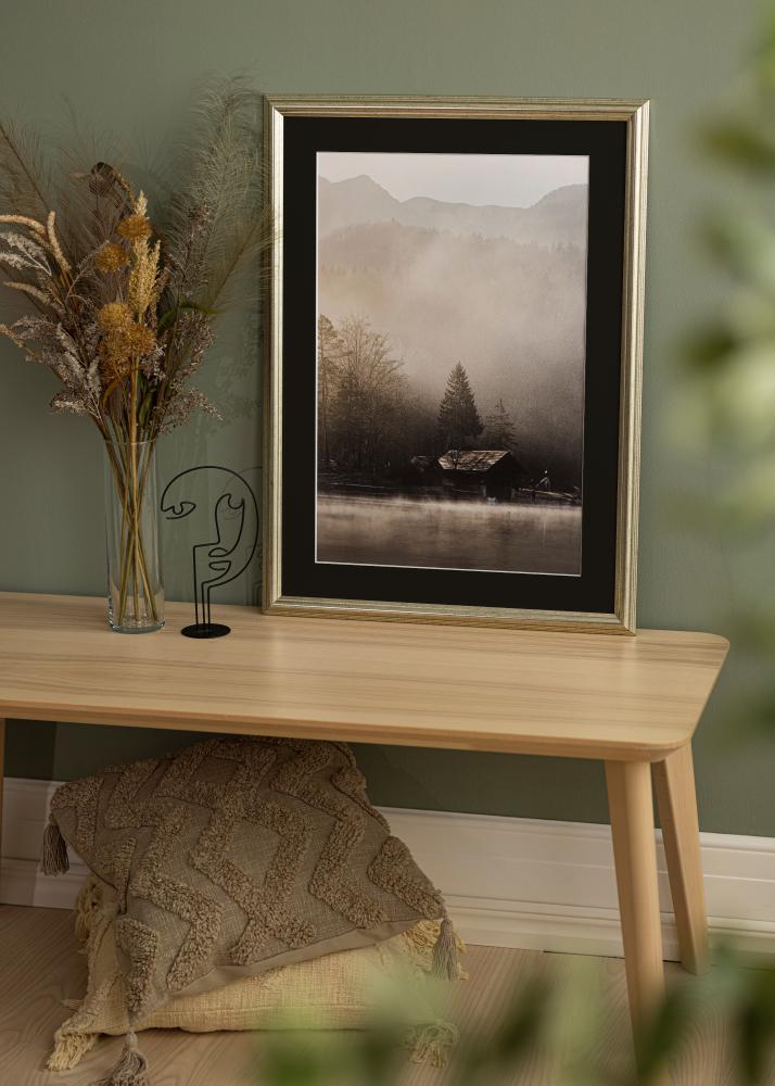 Ram med passepartou Kader Västkusten Zilver 70x100 cm - Passe-partout Zwart 62x93 cm