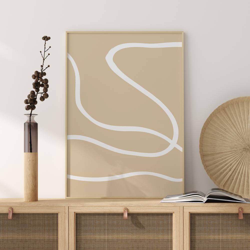 Bildverkstad Beige Lines I Poster