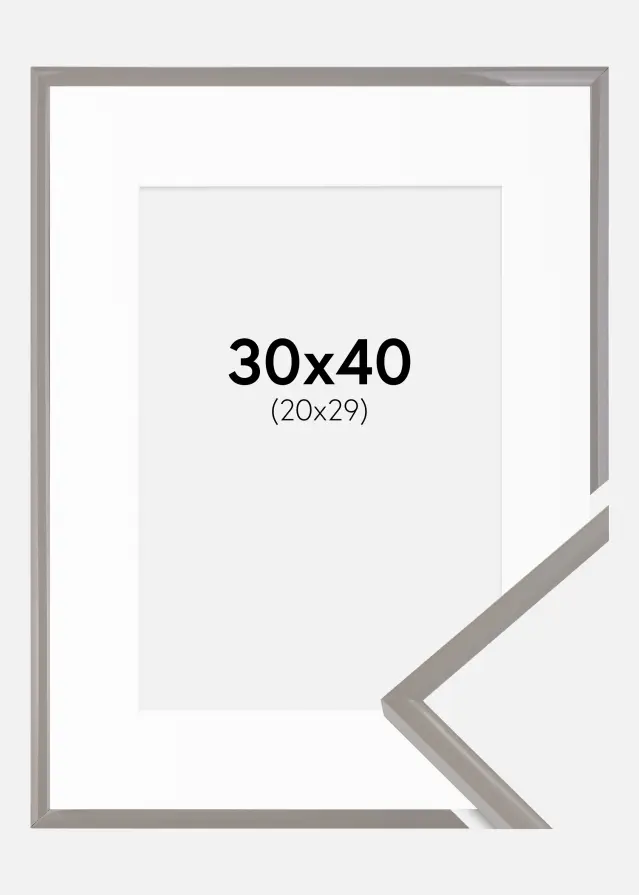 Ram med passepartou Kader New Lifestyle Earth Grey 30x40 cm - Passe-partout Wit 21x30 cm
