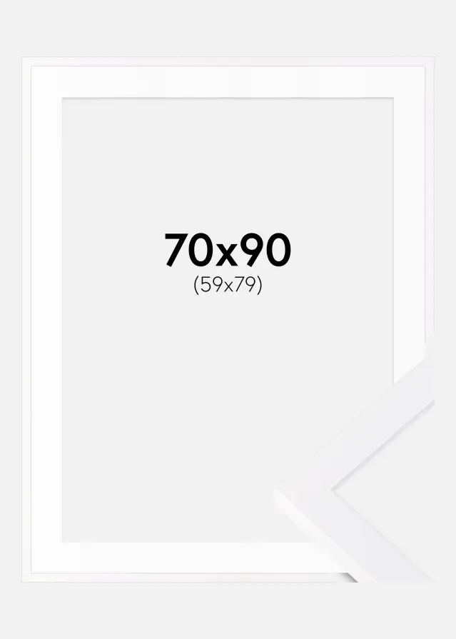Ram med passepartou Kader Selection Wit 70x90 cm - Passe-partout Wit 60x80 cm