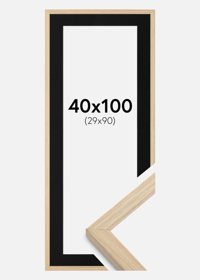 Ram med passepartou Kader Grimsåker Eiken 40x100 cm - Passe-partout Zwart 30x91 cm