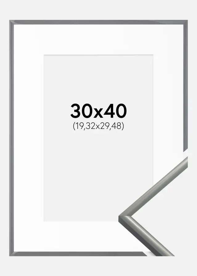 Ram med passepartou Kader New Lifestyle Lichtgrijs 30x40 cm - Passe-partout Wit 8x12 inches