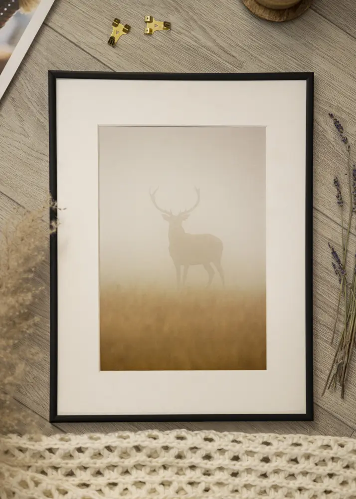 Ram med passepartou Kader Scandi Matt Zwart 70x100 cm - Passe-partout Wit 60x90 cm