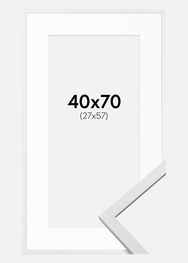 Ram med passepartou Kader Edsbyn Wit 40x70 cm - Passe-partout Wit 28x58 cm