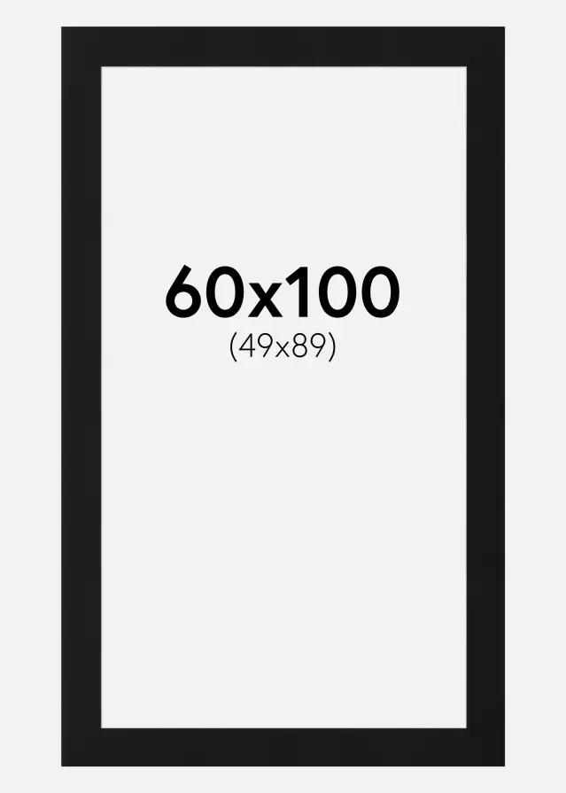 Artlink Passe-partout Zwart Standaard (Witte kern) 60x100 cm (49x89)