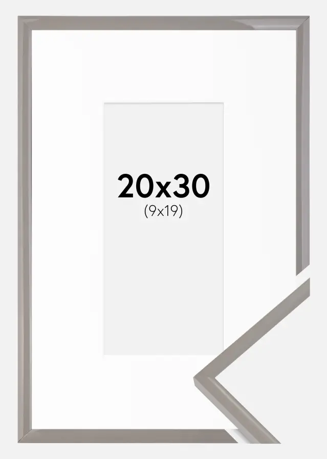 Ram med passepartou Kader New Lifestyle Earth Grey 20x30 cm - Passe-partout Wit 10x20 cm