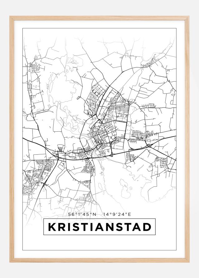 Bildverkstad Map - Kristianstad - White Poster