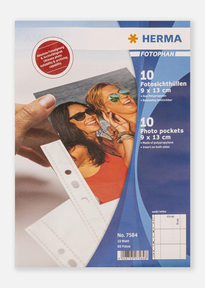  Herma foto insteekhoezen 9x13 cm liggend - 10-pack witte