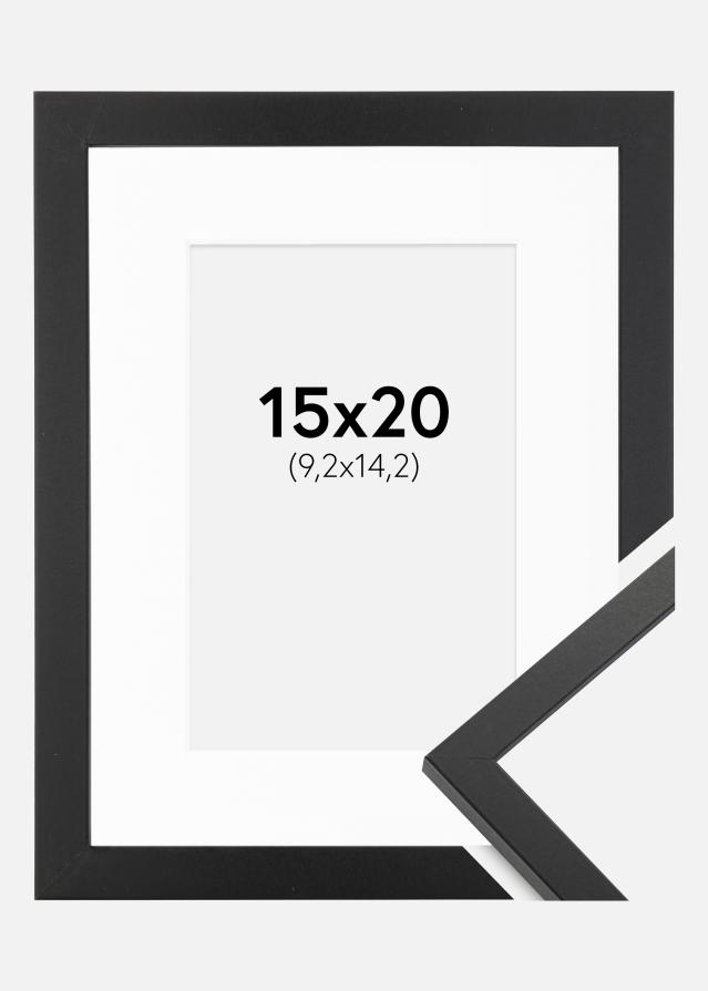 Ram med passepartou Kader Trendy Zwart 15x20 cm - Passe-partout Wit 4x6 inches