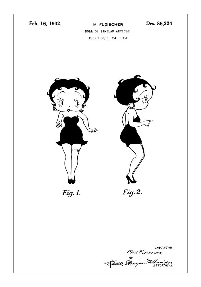 Bildverkstad Patenttekening - Betty Boop Poster