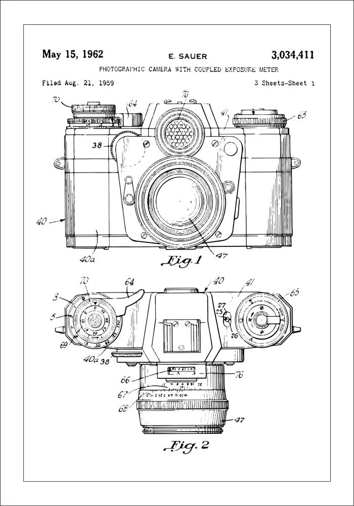 Bildverkstad Patenttekening - Camera I Poster