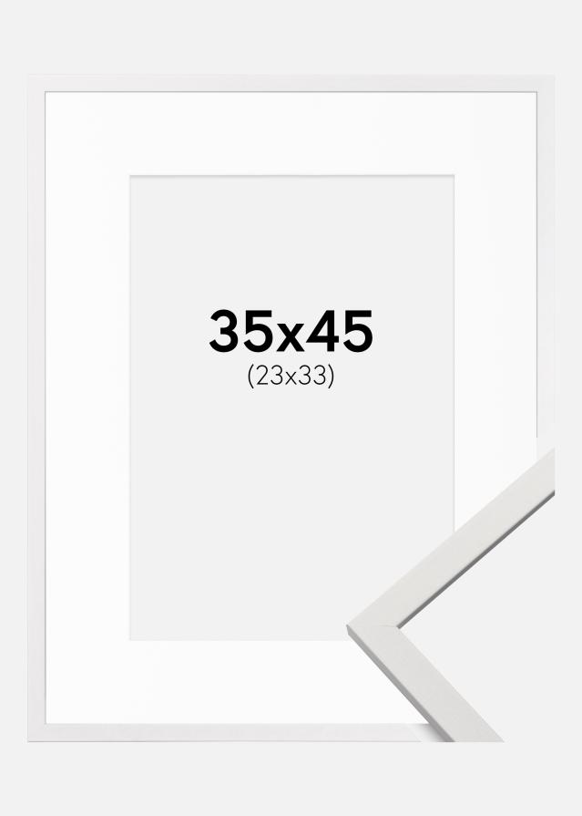 Ram med passepartou Kader Edsbyn Wit 35x45 cm - Passe-partout Wit 24x34 cm