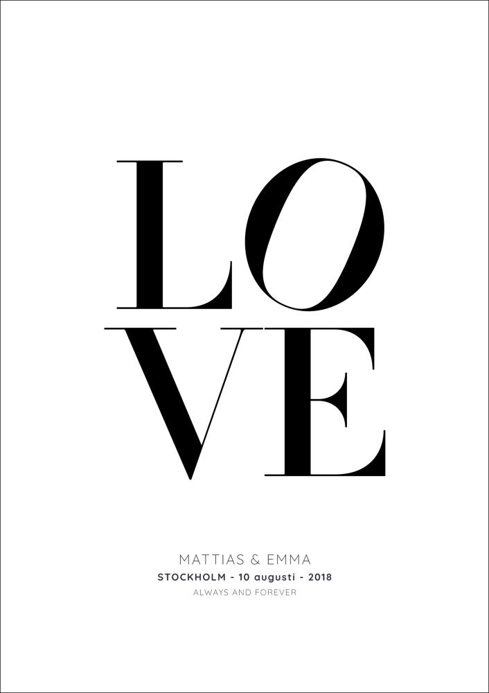 Personlig poster Love 2 - White