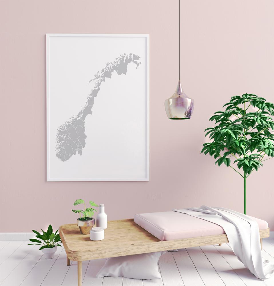 Bildverkstad Map - Norge - Grijs Poster