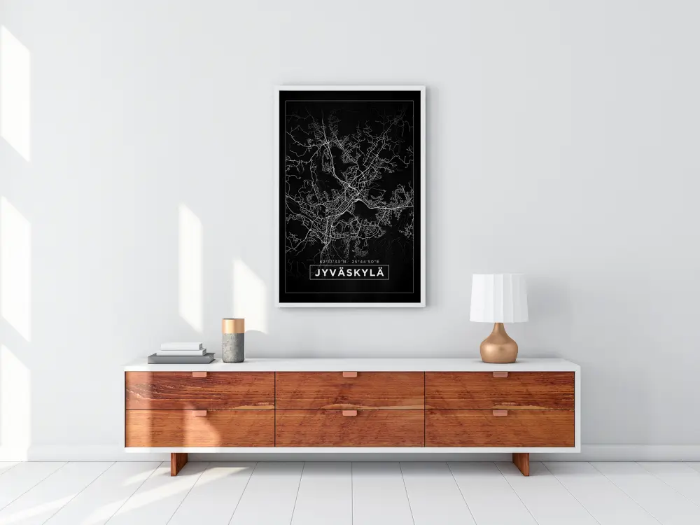 Bildverkstad Map - Jyväskylä - Black Poster
