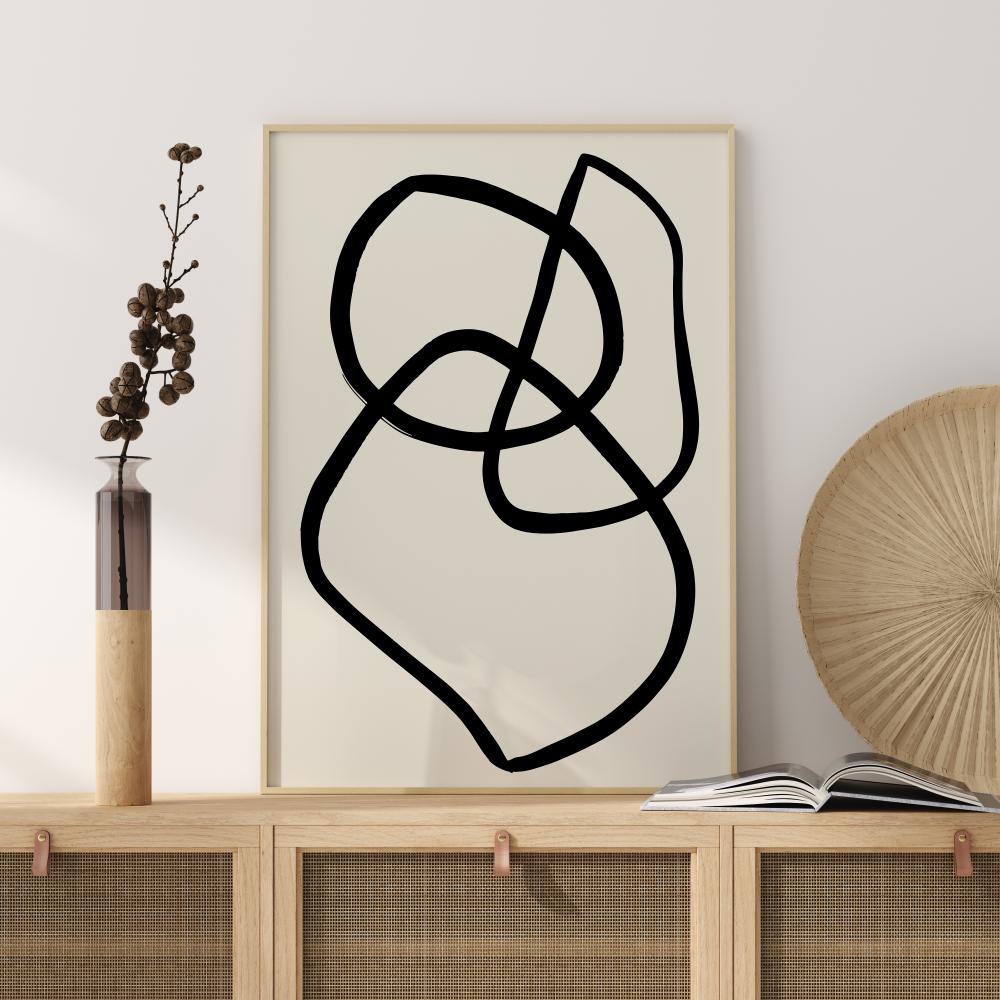 Bildverkstad Black Lines Poster