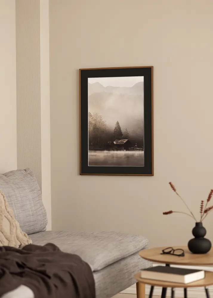 Ram med passepartou Kader New Lifestyle Brons 60x80 cm - Passe-partout Zwart 50x70 cm