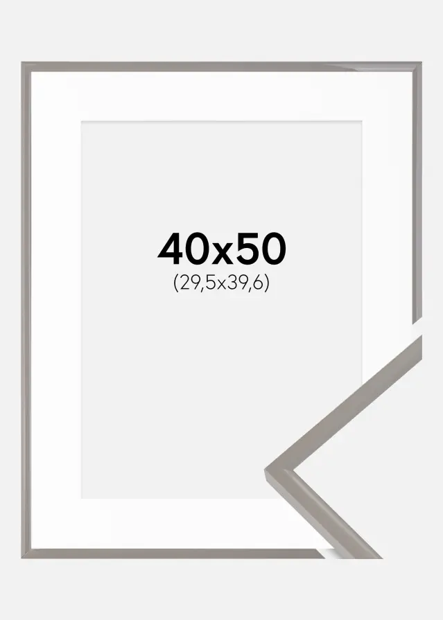 Ram med passepartou Kader New Lifestyle Earth Grey 40x50 cm - Passe-partout Wit 12x16 inches