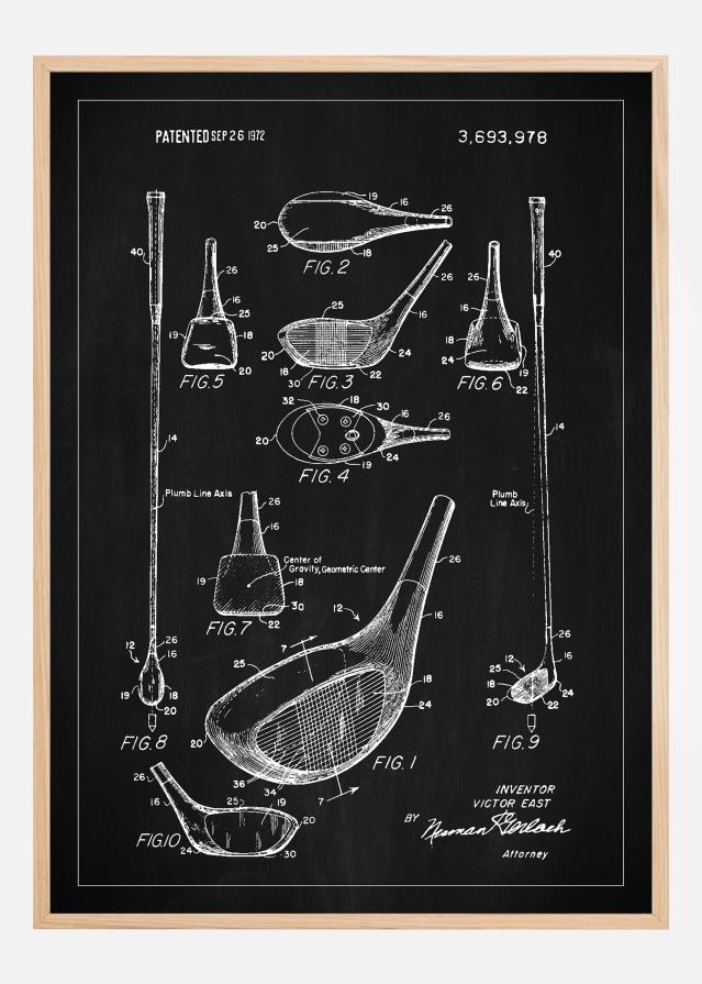 Bildverkstad Patent Print - Golf Club - Black Poster