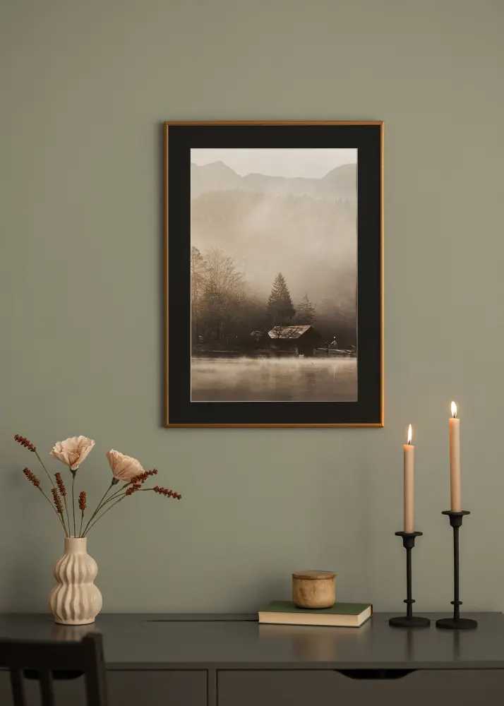 Ram med passepartou Kader New Lifestyle Brons 60x80 cm - Passe-partout Zwart 50x70 cm
