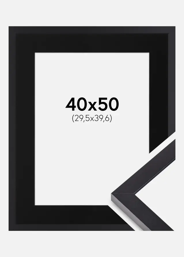 Ram med passepartou Kader Selection Zwart 40x50 cm - Passe-partout Zwart 12x16 inches