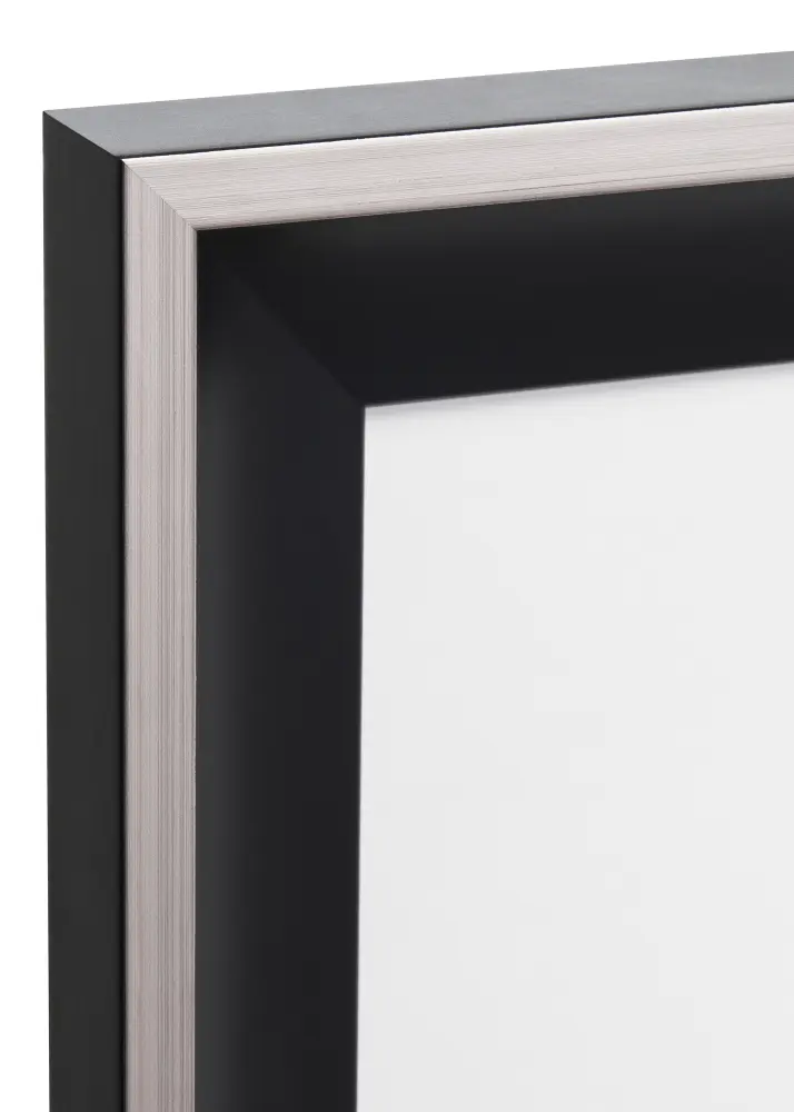 Ram med passepartou Kader Öjaren Zwart-Zilver 70x100 cm - Passe-partout Wit 60x90 cm